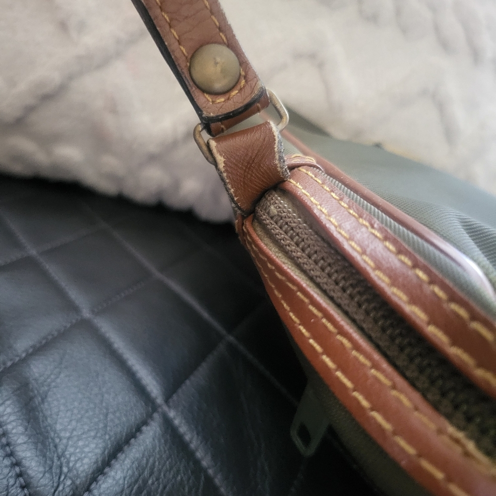 Dunhill Olive and Brown Trim Clutch Bag - Picture 3 of 6